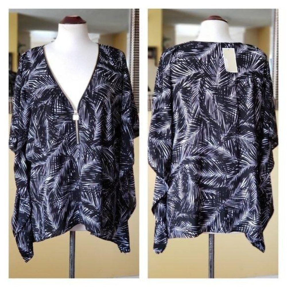 NWT Michael Kors Palm Print Swimsuit Cover-Up/Tunic